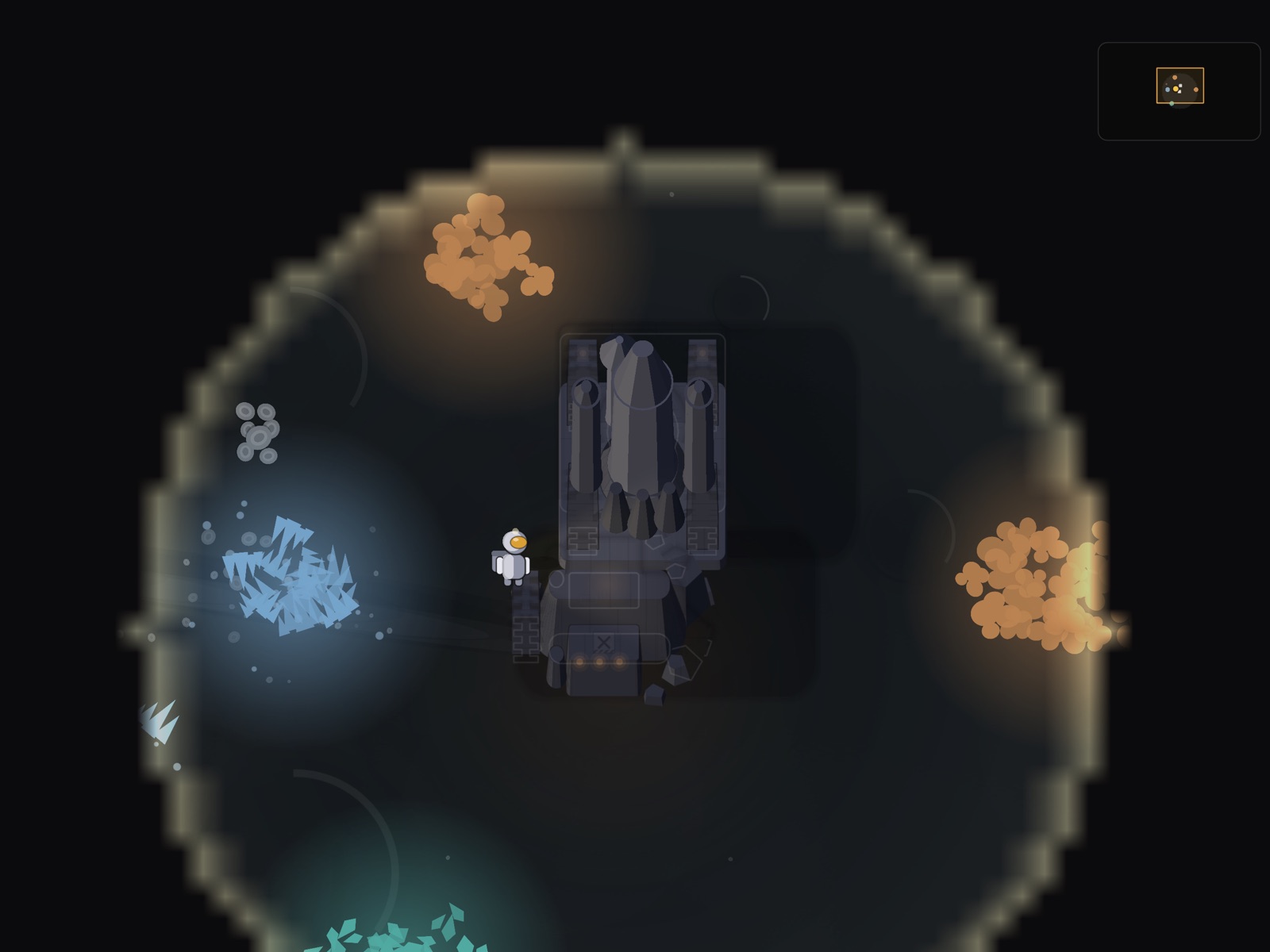 The escape ship standing on its launch pad